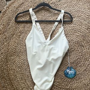 Ivory one piece swim suit